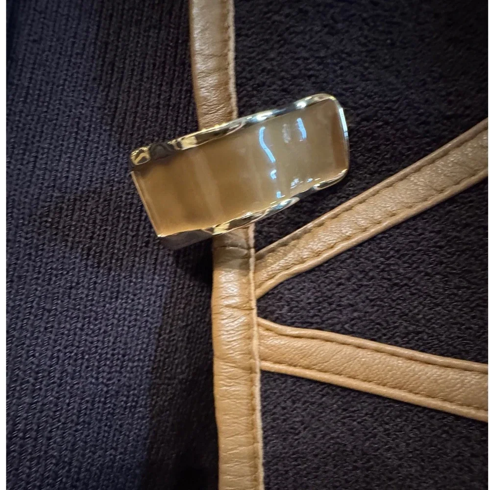 St. John Collection Brown Blazer with Tan Trim